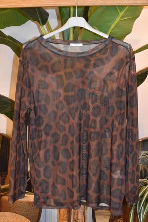 Bobby Mesh Layering Top Aliyah Leopard Russet